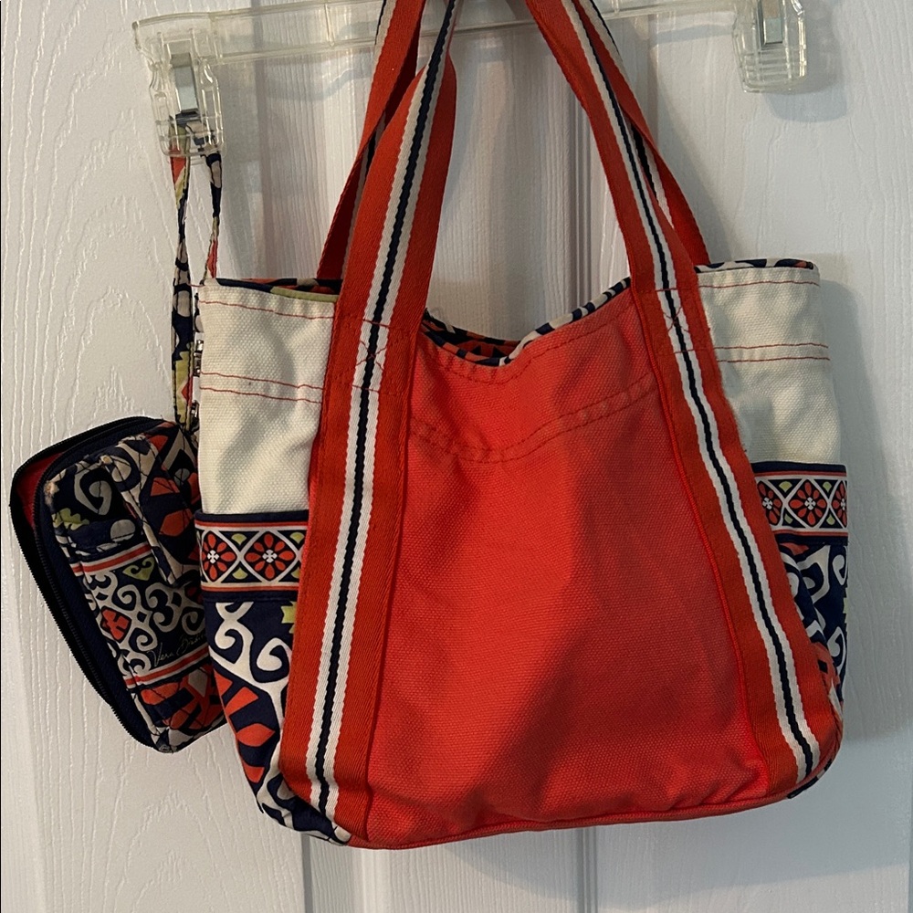 Vera Bradley Red and Cream Tote Bag